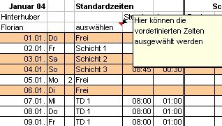 AZEME Arbeitszeiterfassung mit Excel